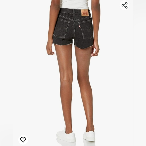 Nwt women's levis high rise black shorts 24 - Picture 2 of 6